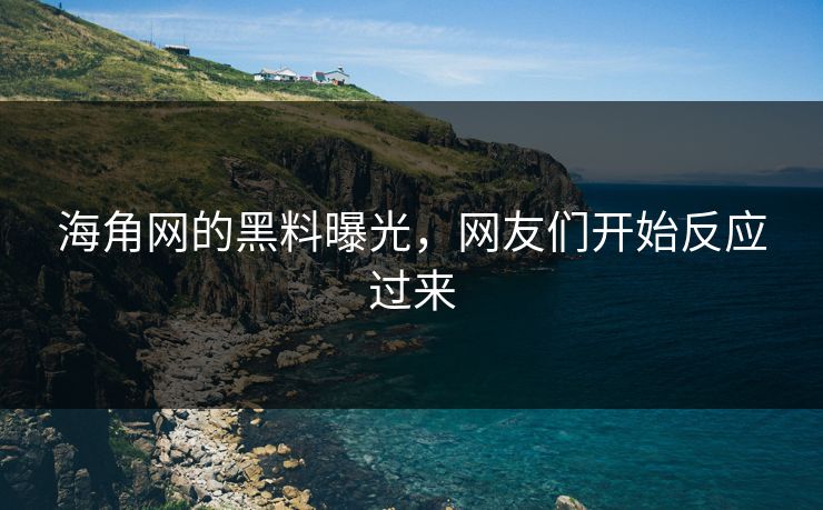 海角网的黑料曝光，网友们开始反应过来