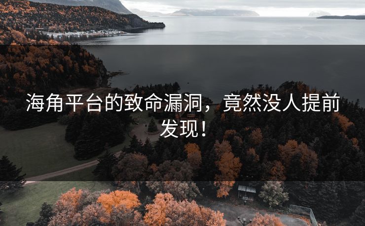海角平台的致命漏洞，竟然没人提前发现！