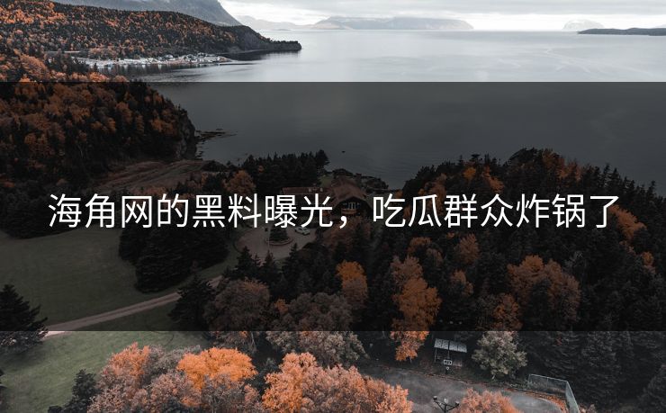 海角网的黑料曝光，吃瓜群众炸锅了