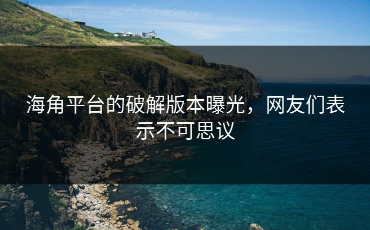 海角平台的破解版本曝光，网友们表示不可思议